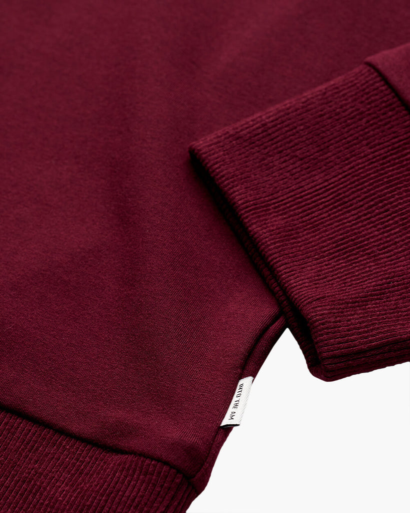 Endeavor Quarter Zip Tee - Non-Branded-Maroon-Regular-Detail--Zac---L