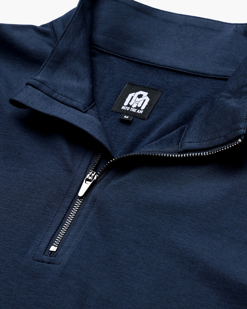 Endeavor Quarter Zip Tee - Non-Branded-Navy-Detail2--Zac---L