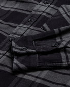 Fairbanks Flannel-Black/Dark Charcoal-Regular-Detail--Model---L