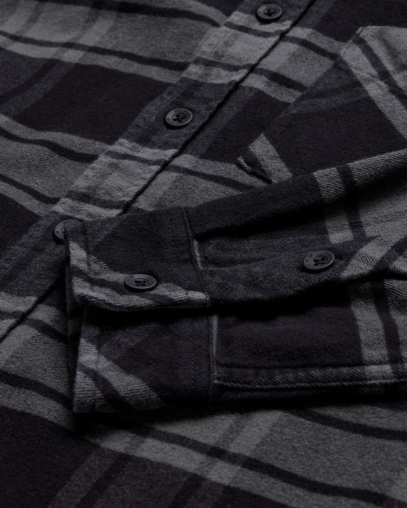 Fairbanks Flannel-Black/Dark Charcoal-Regular-Detail--Zac---L