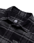 Fairbanks Flannel-Black/Dark Charcoal-Regular-Detail--Model---L