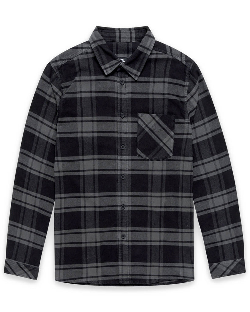 Fairbanks Flannel-Black/Dark Charcoal-Regular-Mock--Zac---L