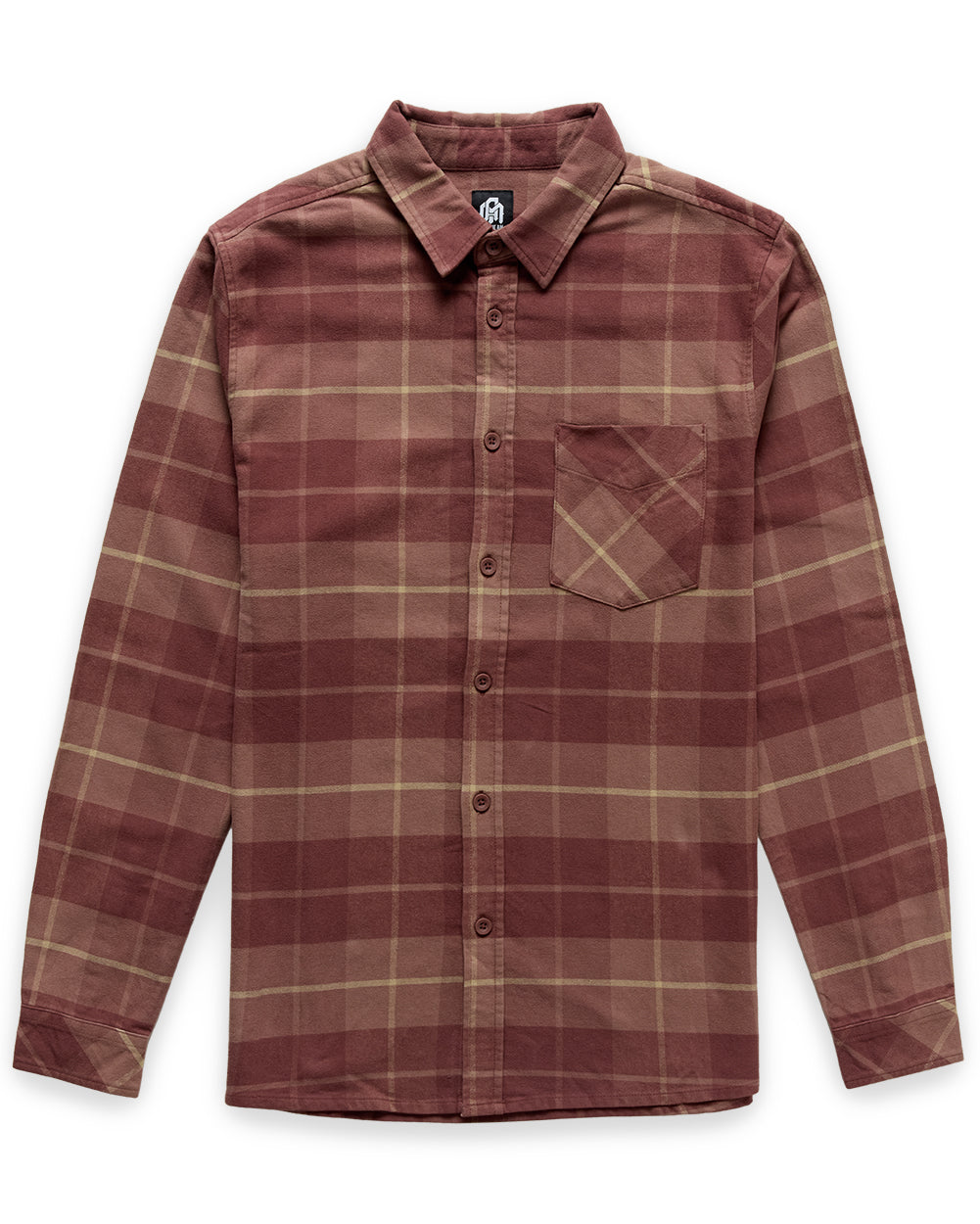 Fairbanks Flannel-Brick Plaid-Regular-Mock--Model---L