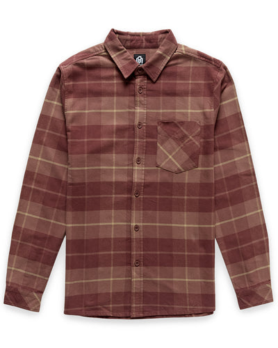 Fairbanks Flannel-Brick Plaid-Regular-Mock--Model---L