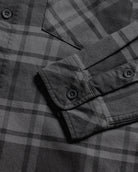 Fairbanks Flannel-Charcoal Two-Color Plaid-Regular-Detail--Model---L