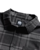 Fairbanks Flannel-Charcoal Two-Color Plaid-Regular-Detail--Model---L
