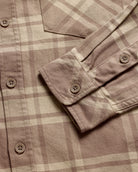 Fairbanks Flannel-Tan Two-Color Plaid-Regular-Detail--Model---L