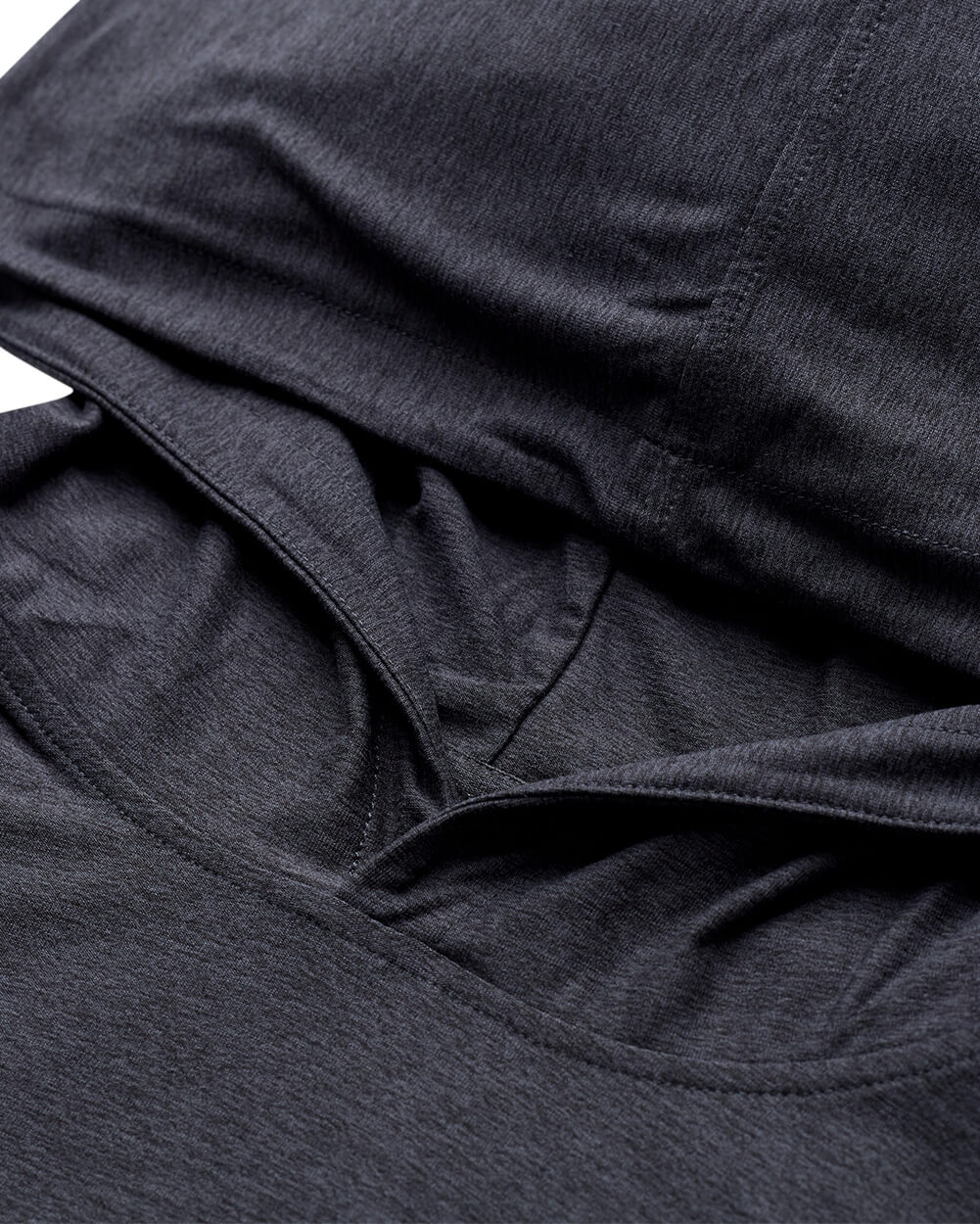 Long Sleeve Hooded Active Tee-Charcoal-Regular-Detail--Model---L