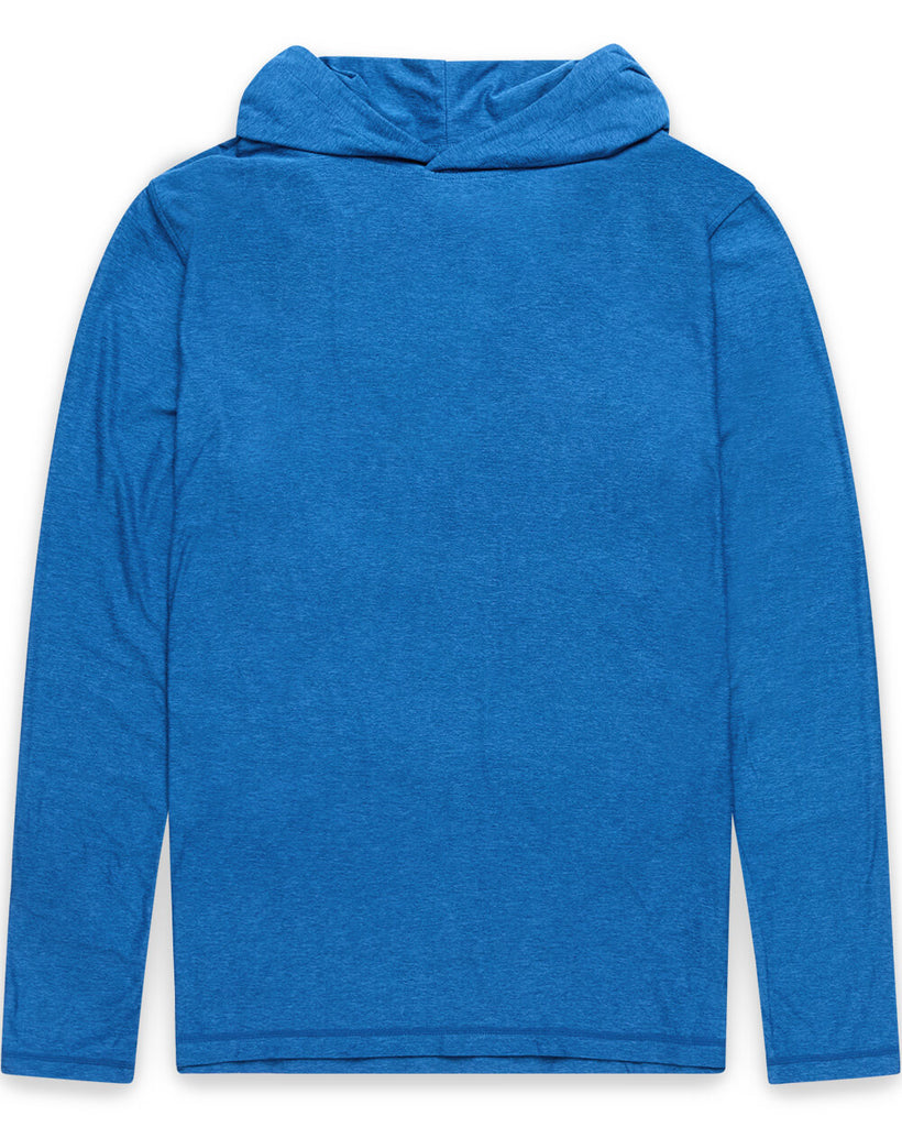 Long Sleeve Hooded Active Tee - Non-Branded-Cool Blue-Regular-Mock--Zac---L