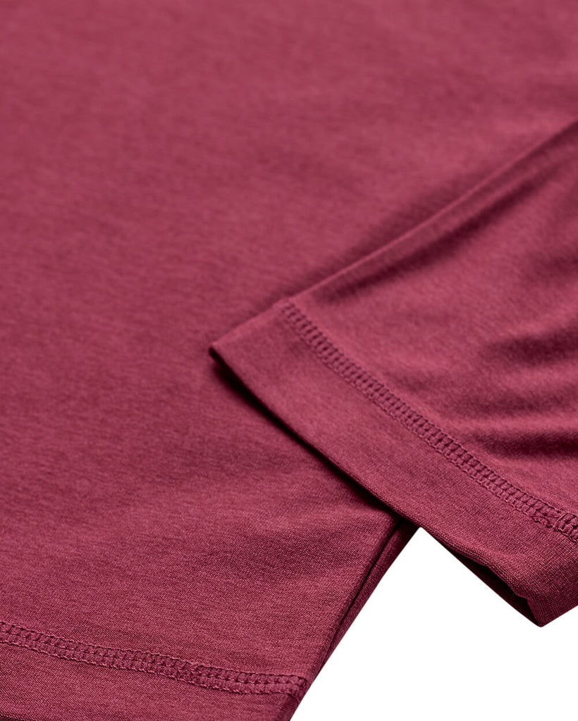 Long Sleeve Hooded Active Tee - Non-Branded-Maroon-Regular-Detail--Zac---L