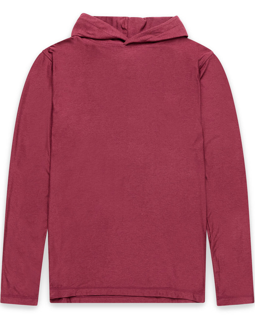 Long Sleeve Hooded Active Tee - Non-Branded-Maroon-Regular-Mock--Zac---L