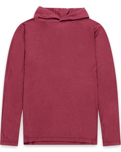 Long Sleeve Hooded Active Tee - Non-Branded-Maroon-Regular-Mock--Zac---L