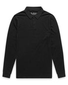 Long Sleeve Polo - Non-Branded-Black-Reg-Regular-Mock--Model---L