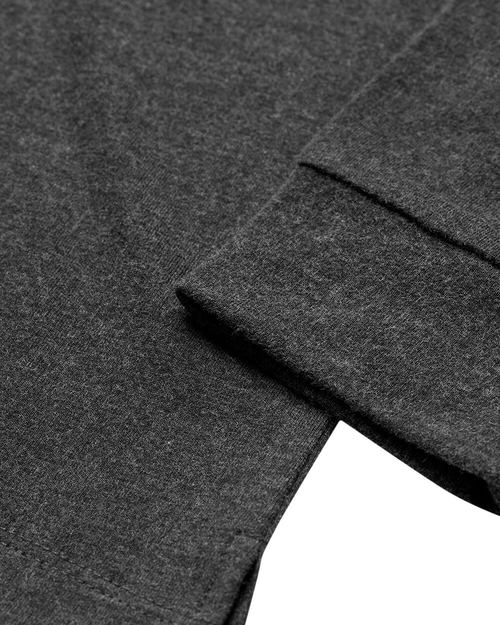 Long Sleeve Polo - Non-Branded-Charcoal-Regular-Detail--Model---L