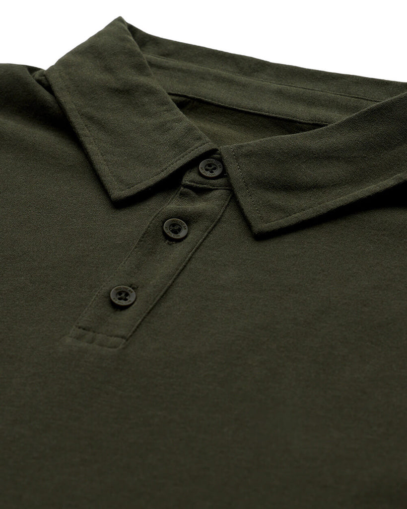 Long Sleeve Polo - Non-Branded-Midnight Olive-Regular--Zac--Model---L