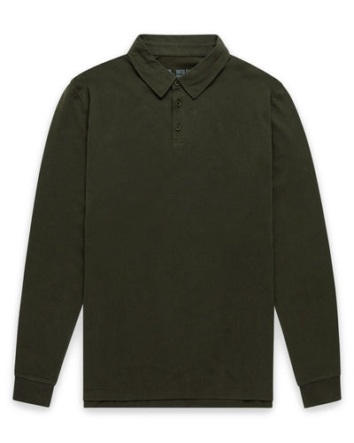 Long Sleeve Polo - Non-Branded-Midnight Olive-Regular-Mock--Zac---L