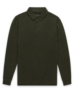 Long Sleeve Polo - Non-Branded-Midnight Olive-Regular-Mock--Zac---L