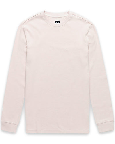 Long Sleeve Waffle Knit Crew - Non-Branded-Beige-Regular-Mock--Model---L