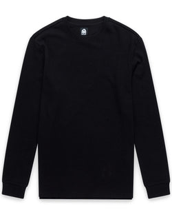 Long Sleeve Waffle Knit Crew - Non-Branded-Black-Regular-Mock--Zac---L