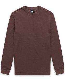 Long Sleeve Waffle Knit Crew - Non-Branded-Brown-Regular-Mock--Zac---L