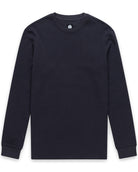 Long Sleeve Waffle Knit Crew - Non-Branded-Charcoal-Regular-Mock--Model---L