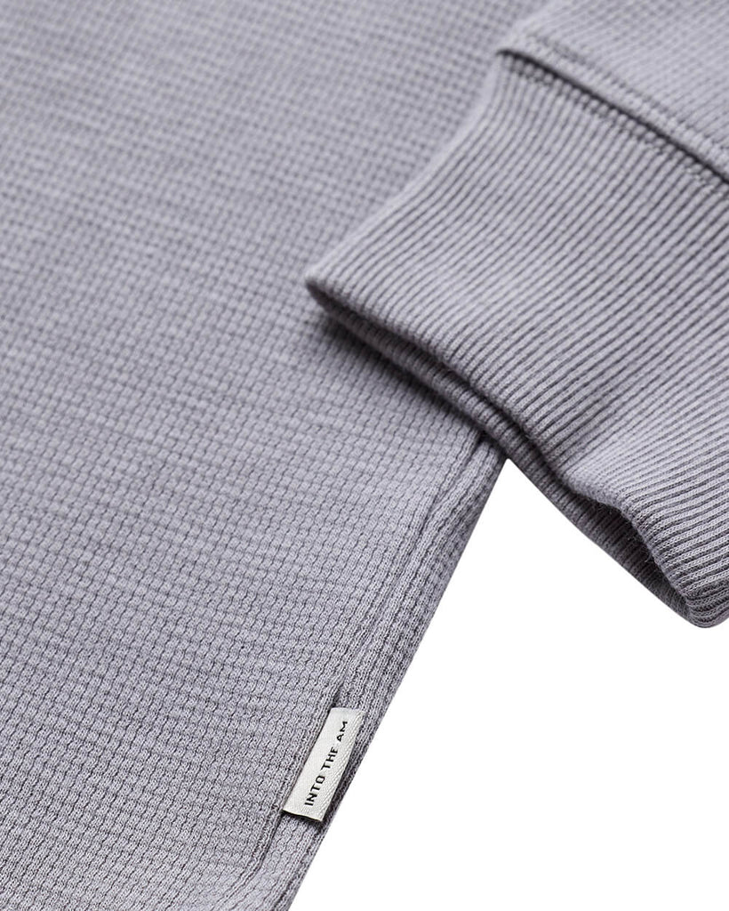 Long Sleeve Waffle Knit Crew - Non-Branded-Grey-Regular-Detail--Zac---L