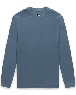 Long Sleeve Waffle Knit Crew - Non-Branded-Indigo-Regular-Mock--Zac---L