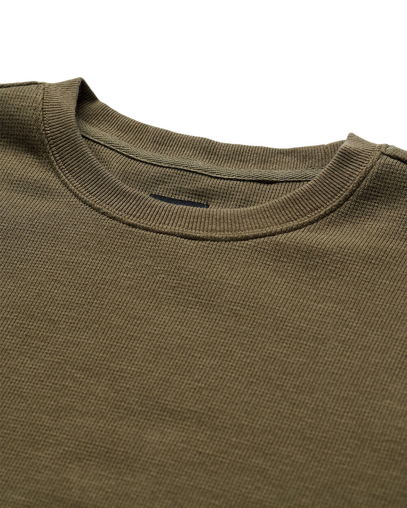 Long Sleeve Waffle Knit Crew - Non-Branded-Olive Green-Regular-Detail--Zac---Ll