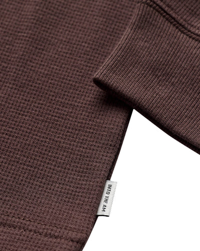 Long Sleeve Waffle Knit Henley-Brown-Back--Model---M-Regular