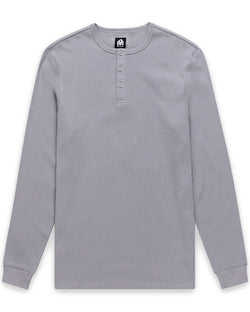 Long Sleeve Waffle Knit Henley - Non-Branded-Grey-Regular-Mock--Zac---L