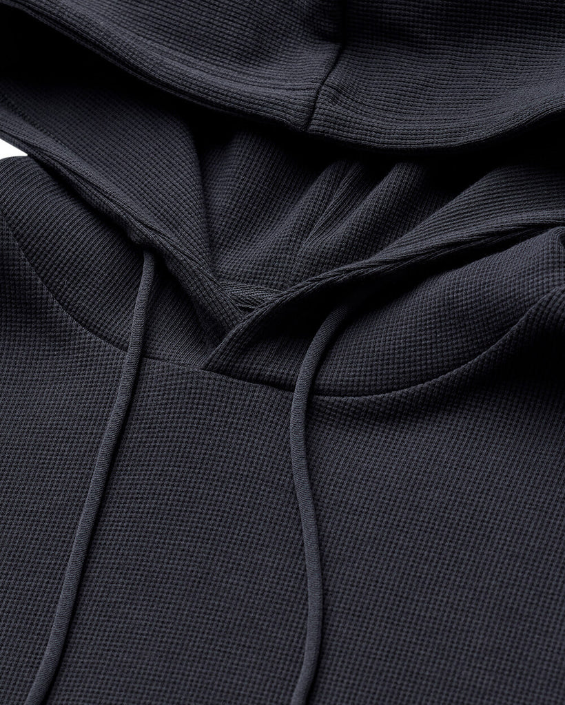 Waffle Knit Pullover Hoodie - Non-Branded-Charcoal-Regular-Detail2--Zac---L