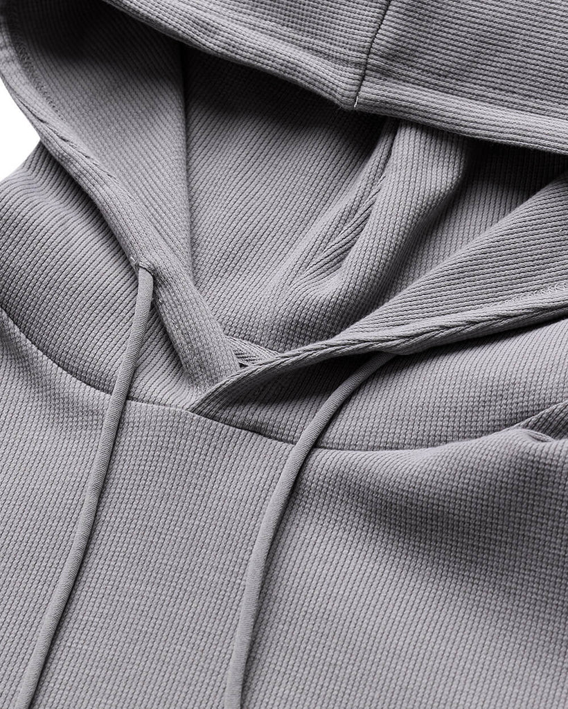 Waffle Knit Pullover Hoodie - Non-Branded-Grey-Regular-Detail2--Zac---L