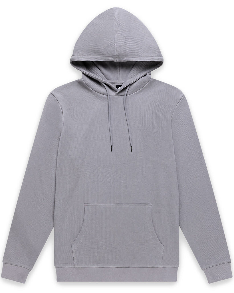 Waffle Knit Pullover Hoodie - Non-Branded-Grey-Regular-Mock--Zac---L