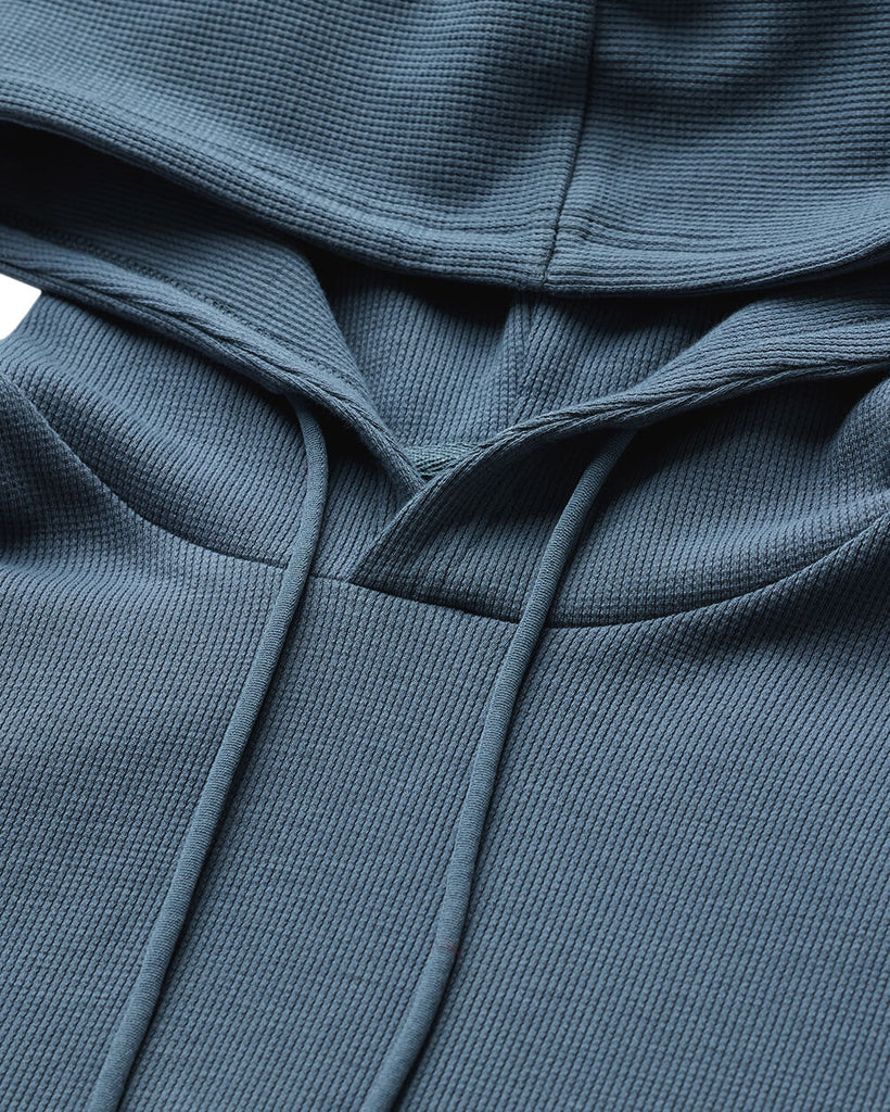 Waffle Knit Pullover Hoodie - Non-Branded-Indigo-Regular-Detail2--Zac---L