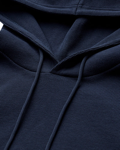 Waffle Knit Pullover Hoodie - Non-Branded-Navy-Regular-Detail2--Zac---L