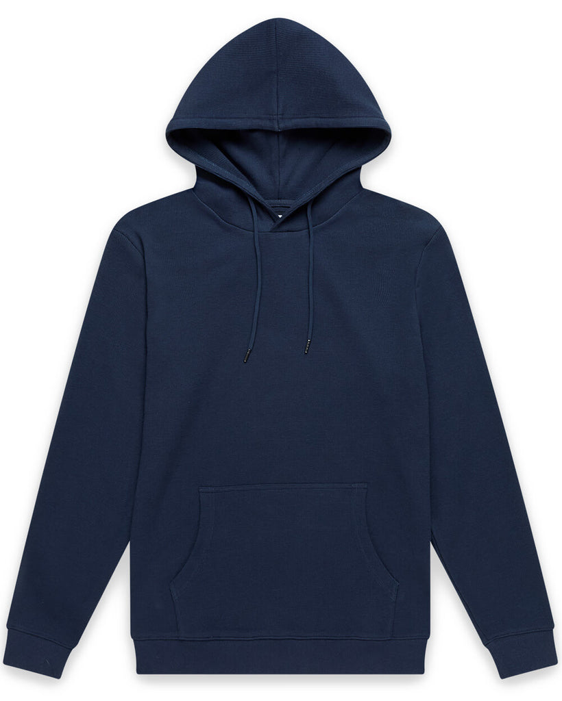 Waffle Knit Pullover Hoodie - Non-Branded-Navy-Regular-Mock--Zac---L