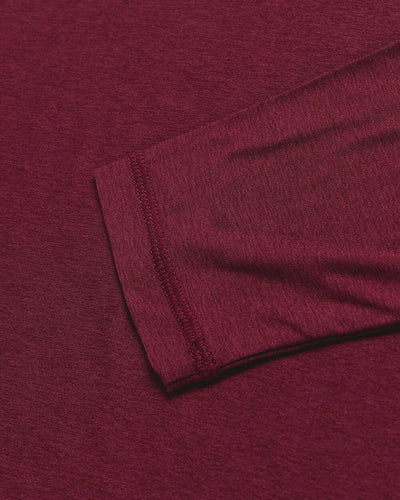 Long Sleeve Active Tee - Non-Branded-Dark Maroon-Regular-Detail--Model---L