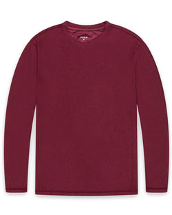 Long Sleeve Active Tee - Non-Branded-Dark Maroon-Regular-Mock--Zac---L