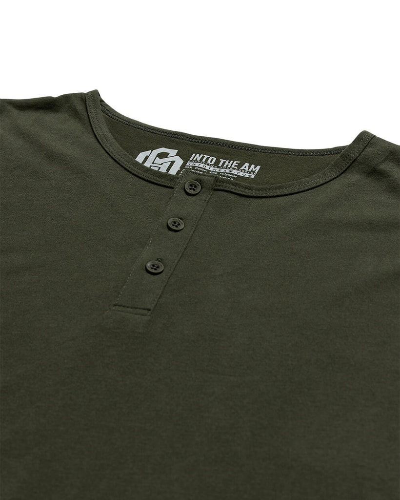 Long Sleeve Henley Tee - Non-Branded-Midnight Olive-Regular-Detail2--Zac---L