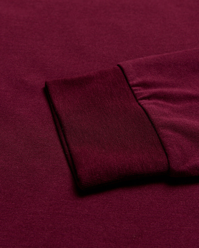 Long Sleeve Tee - Non-Branded-Dark Maroon-Regular-Detail--Zac---L