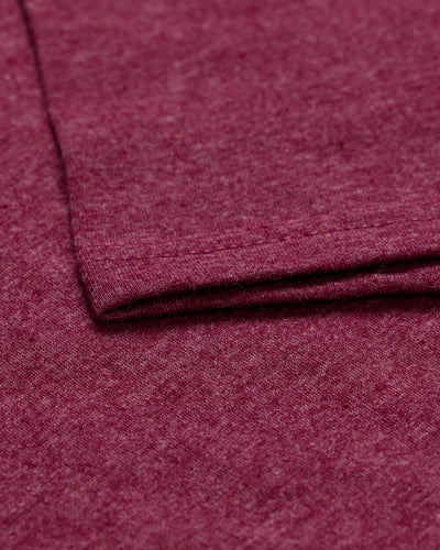 Basic Tee - No Logo-Heather Maroon-Reg-Regular-Detail2--Model---L