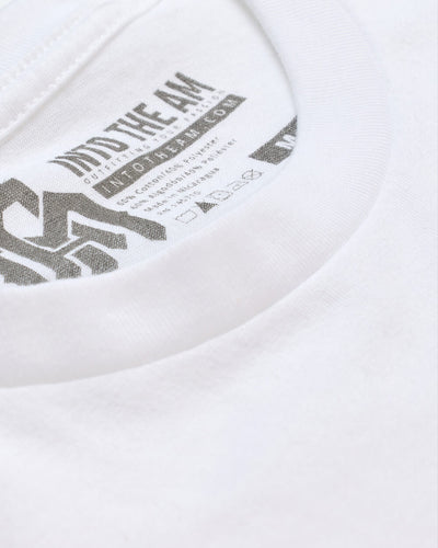 Basic Tee - Logo-White-Tall-Regular-Detail--Model---L