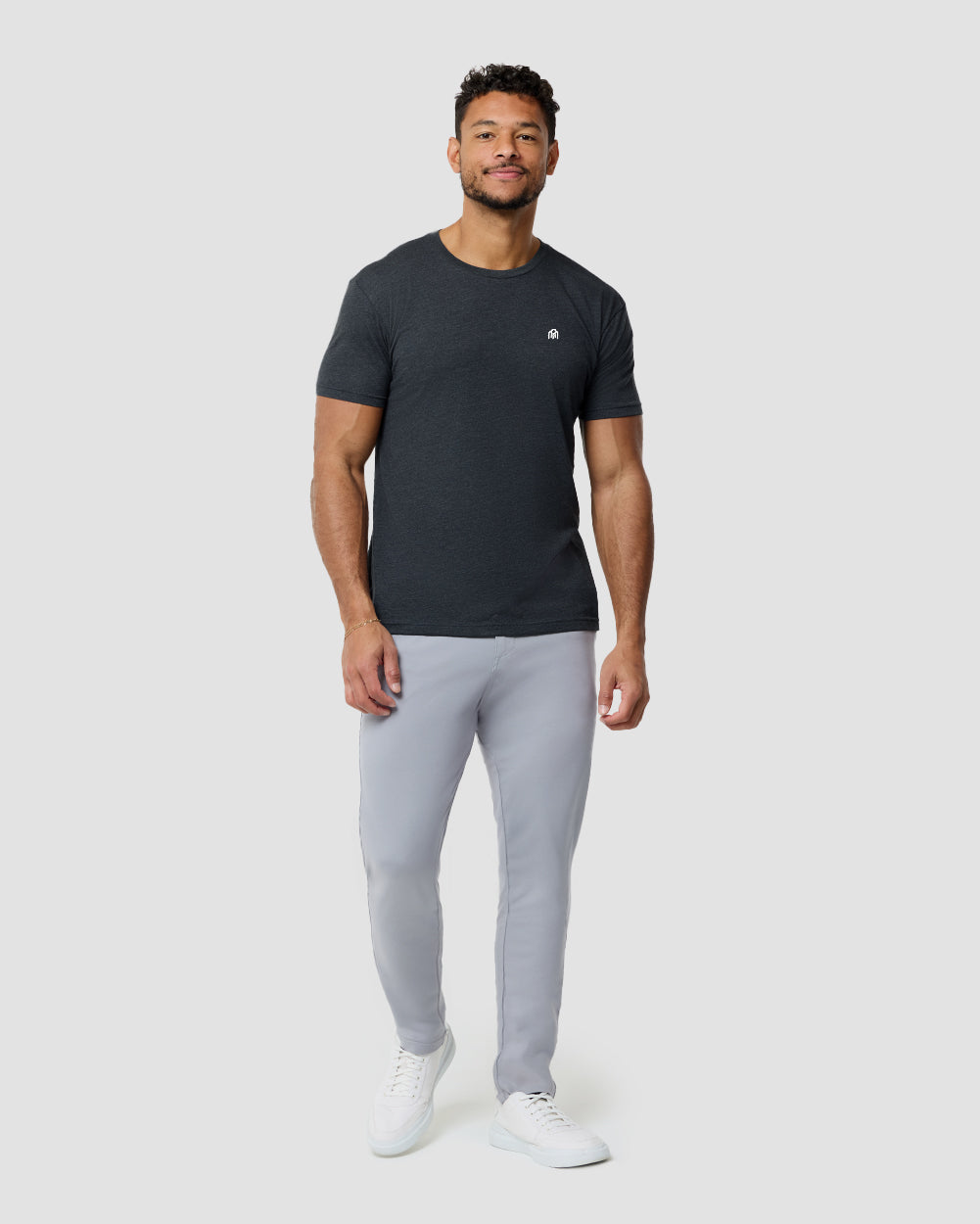 Basic Tee - Branded-Charcoal-Reg-Regular-Full--Model---L