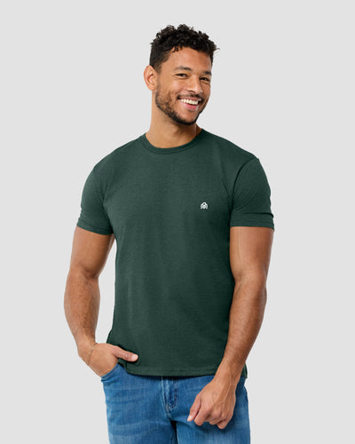 Basic Tee - Branded-Forest Green-Tall-Regular-Front--Model---L