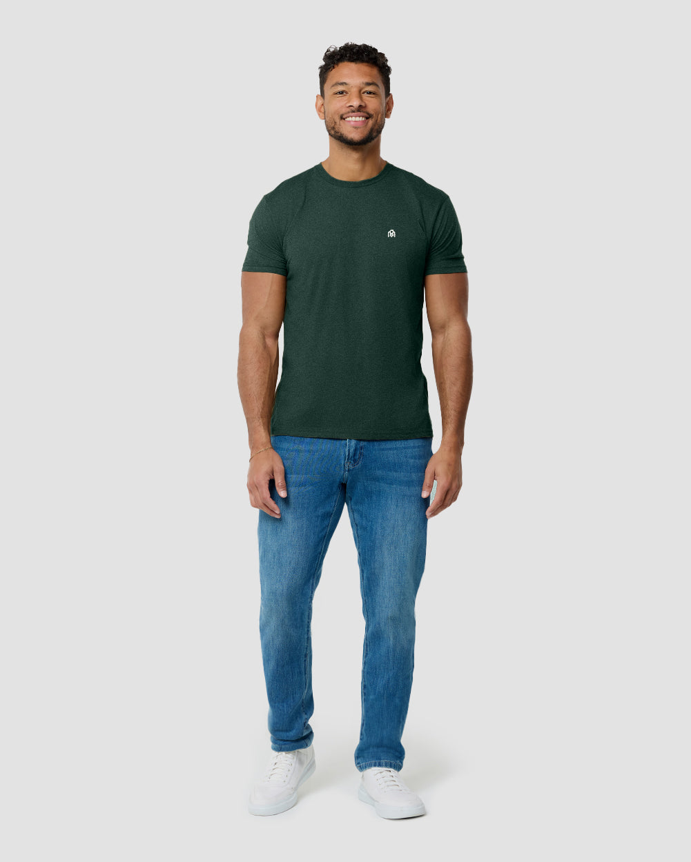Basic Tee - Branded-Forest Green-Tall-Regular-Full--Model---L