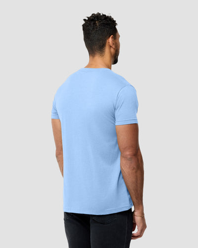 Basic Tee - Branded-Heather Columbia Blue-Reg-Regular-Back--Model---L