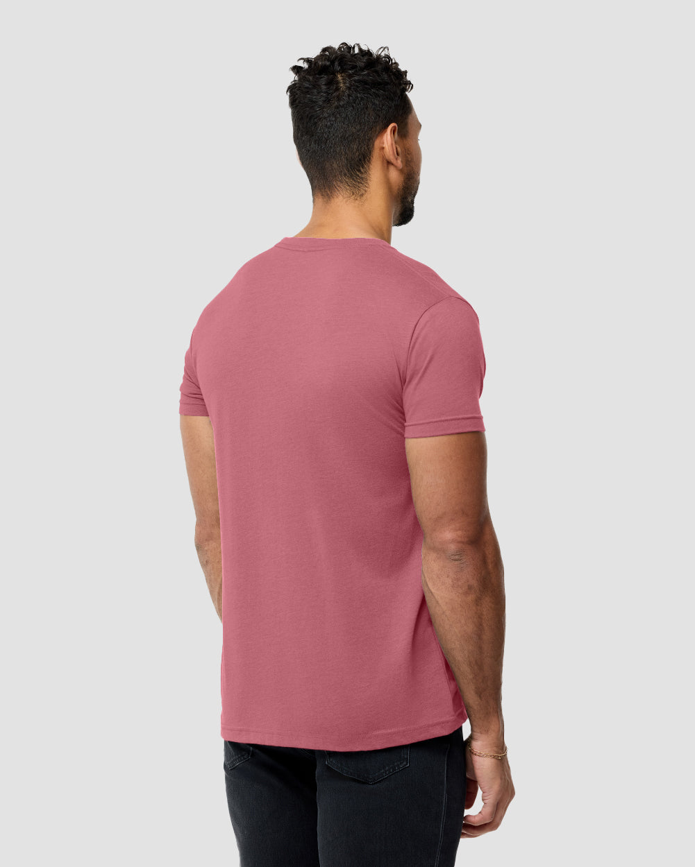 Basic Tee - Branded-Heather Mauve-Tall-Regular-Back--Model---L