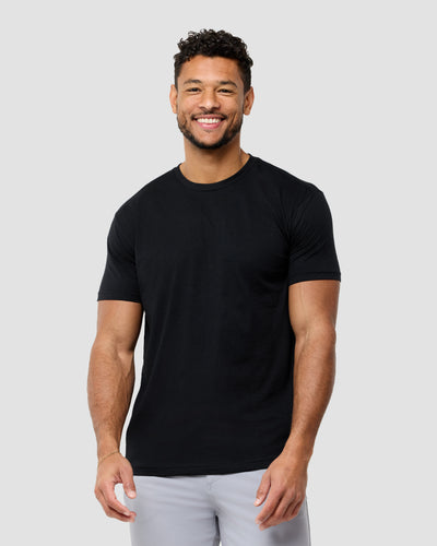 Basic Tee - No Logo-Black-Tall-Regular-Front--Model---L