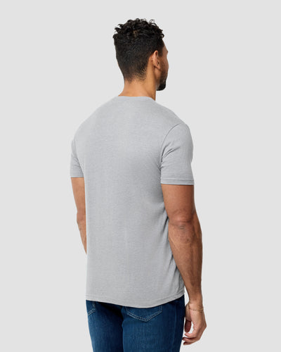 Basic Tee - No Logo-Grey-Tall-Regular-Back--Model---L