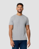 Basic Tee - No Logo-Grey-Reg-Regular-Front--Model---L